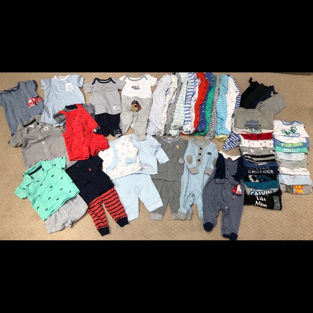 HUGE Lot of Baby Boy Clothes, Sz 3-6 Months